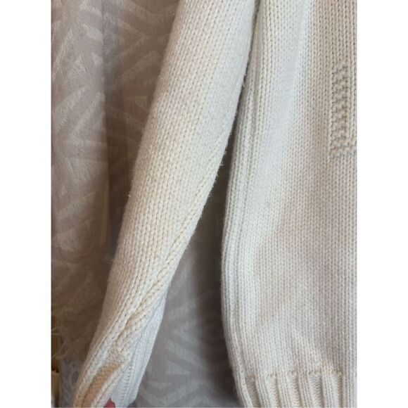 Vintage Style Cream Cardigan with Navy Trim and Rabbit Applique - Picture 10 of 11